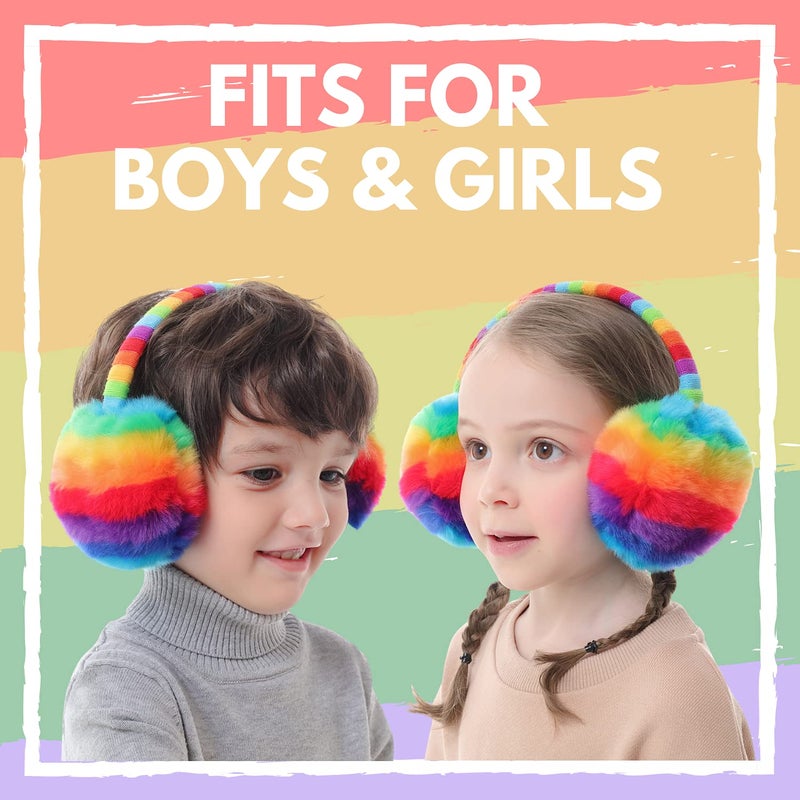 F Flammi Flammi Kids Winter Earmuffs Warm Faux Fur Ear Warmers - Image 2